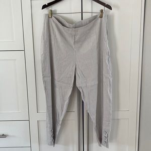 NWT J. Jill Linen Blend Side Zip Elastic Waist Crops (Buttons at Hem) XL Petite